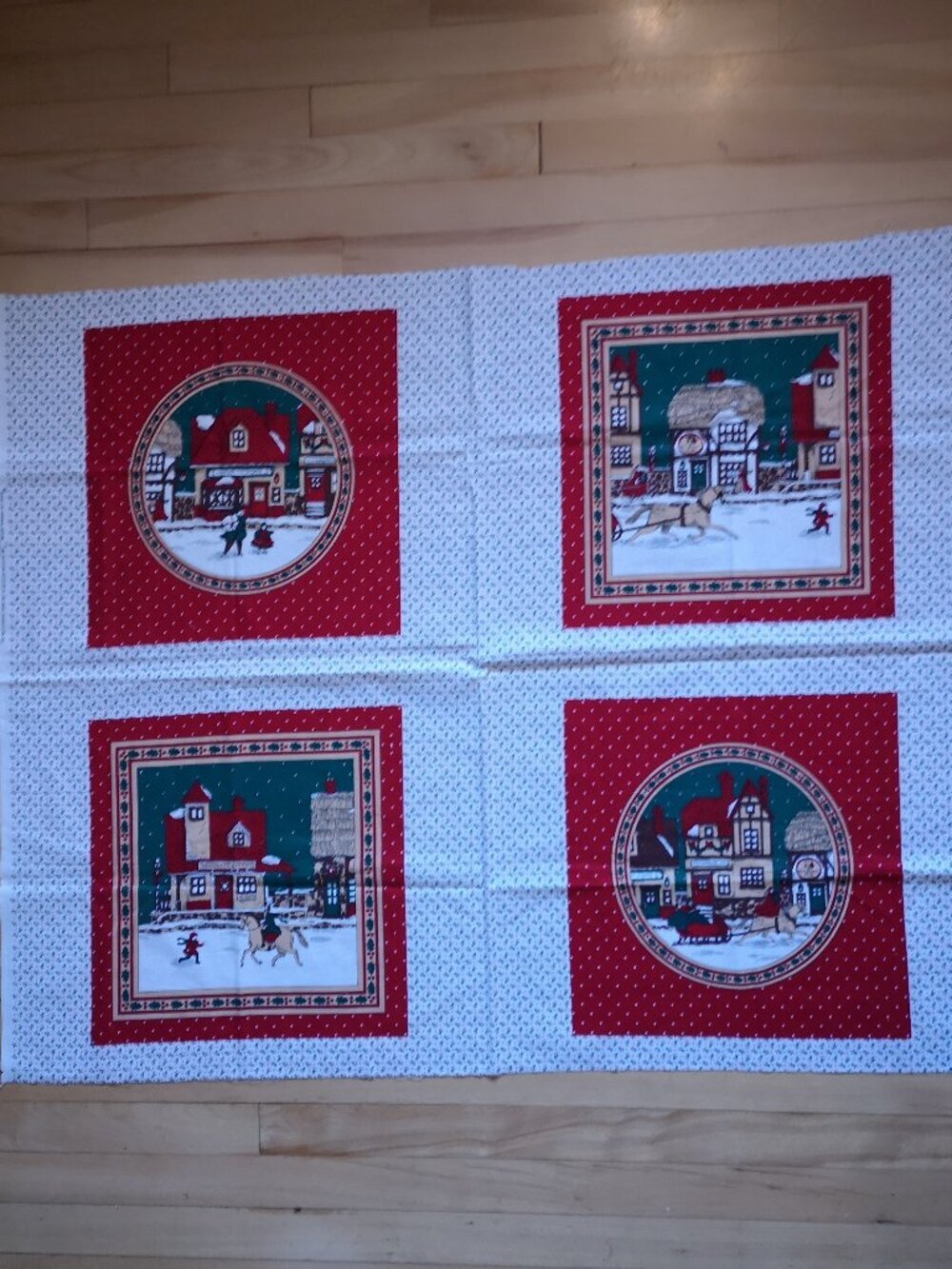 V.I.P. Cranston Cut & Sew Fabric Panel Christmas Themed Pillow Covers Red Green